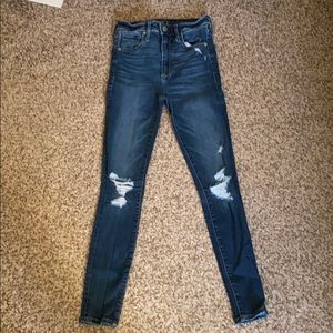 Abercrombie and Fitch High Rise Ripped Denim Jeans